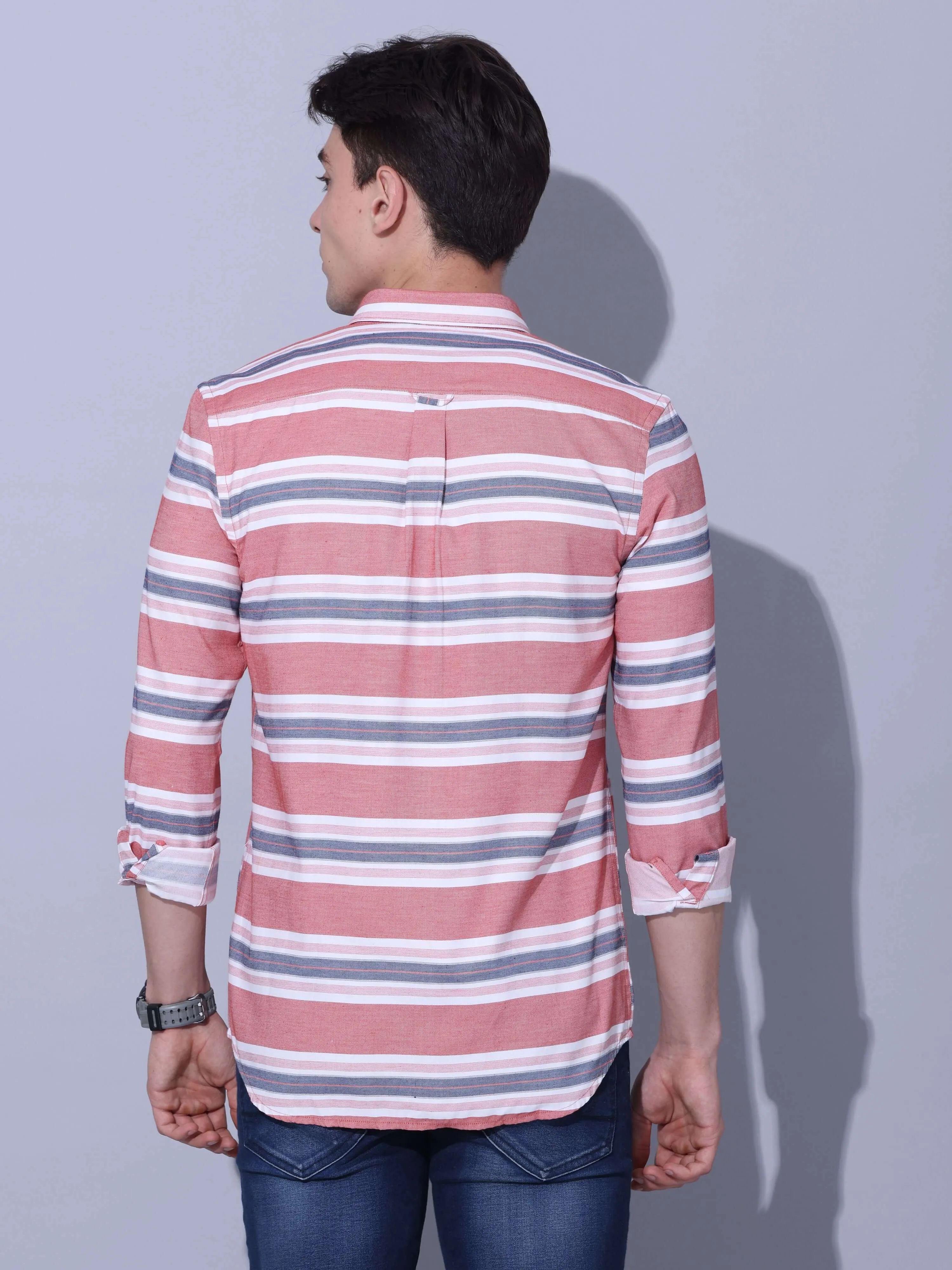 Red Stripe Casual Shirt