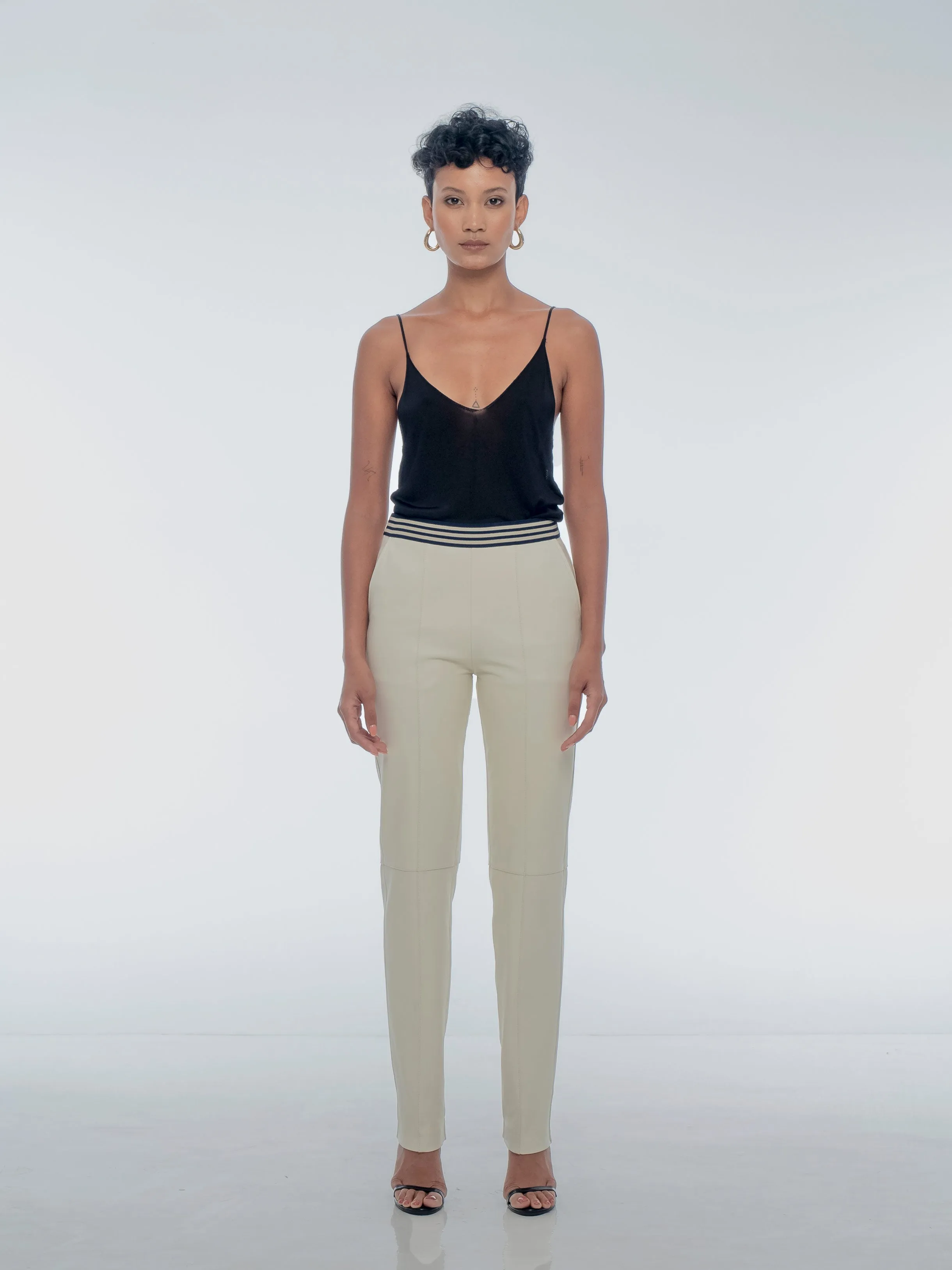 SANTORINI LEATHER PANT - COCONUT