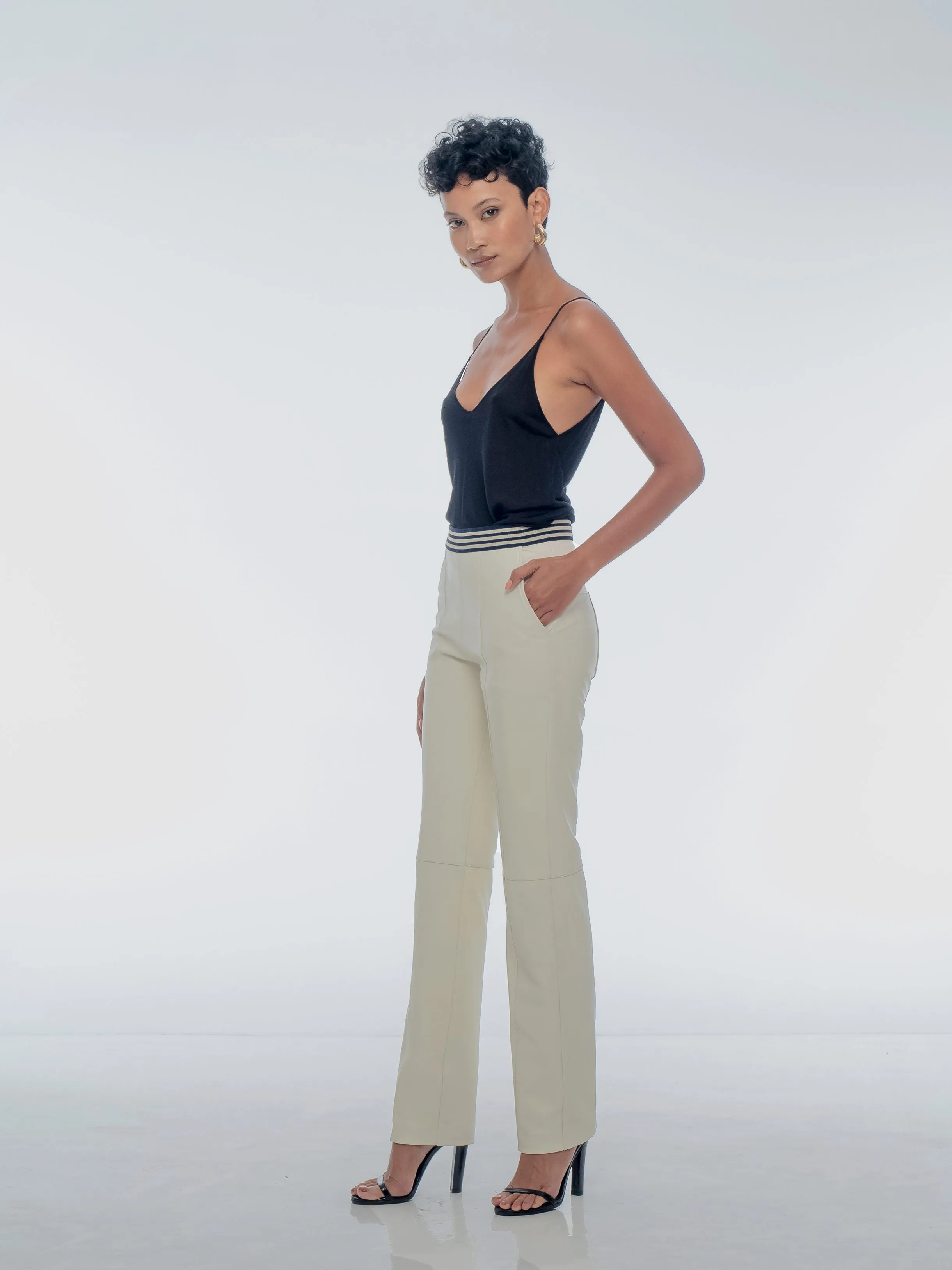 SANTORINI LEATHER PANT - COCONUT