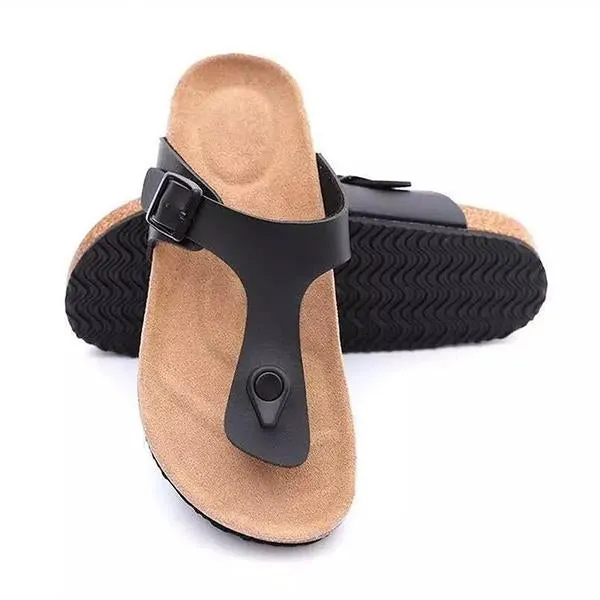 Women's Casual Buckle Flat Beach Flip Flops 37727209C